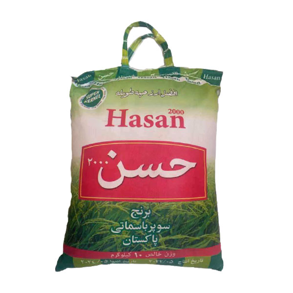 برنج پاکستانی سوپر باسماتی (حسن 2000)10کیلوگرم  خرید 100کیلو همراه با یک عدد ماگ فروشگاه بعنوان هدیه تقدیم مشتری خواهد شد. زمان تقریبی تحویل سفارشات 3 روز کاری میباشد.